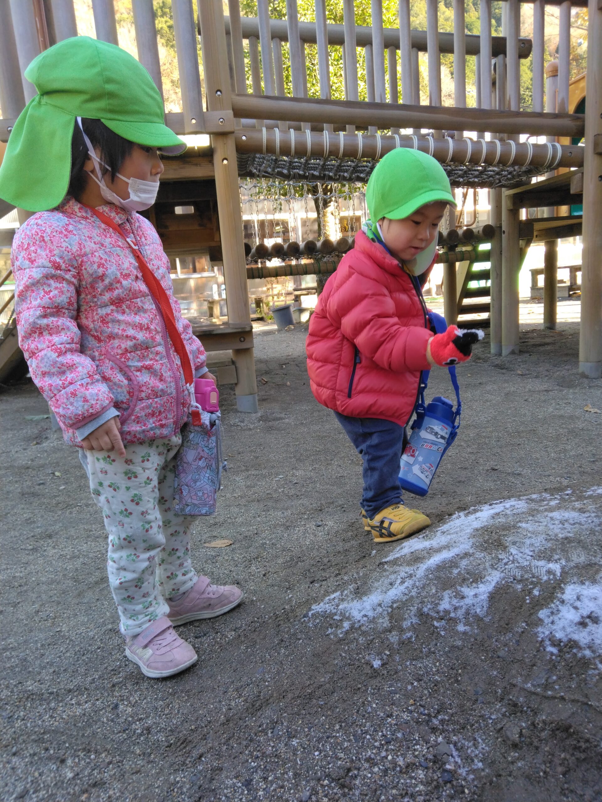 少しだけ雪が積もったよ
